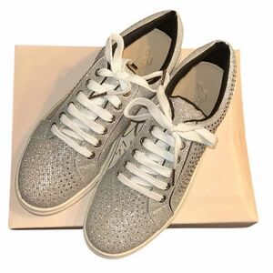 Badgley Mischka Silver Crystal Metallic Sneakers(Size 10)/